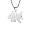 Colliers pendants classiques Nordic Viking Collier de loup à deux têtes pour garçons et filles cadeau d'anniversaire de Noël Thanksgiving