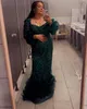 Aso Ebi Hunter Green Mermaid Prom jurk lovertjes kant veer avond formeel feest tweede receptie verjaardag verlovingsjurken jurken jurken robe de soiree zj