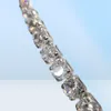 Handgjorda 925 silver 48mm runda zirkon diamantarmband för kvinnor män engagemang bröllop topas ädelsten smycken 18cm1982842