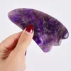 Natürlicher Amethyst Gua Sha Schaber Massagegerät Jade Stein Guasha Schabebrett SPA Körper Nackenmassage Therapie Schönheit Gesichtspflege 231220