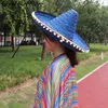 Wide Brim Hats Bucket Hats Oversized Bucket Hats Cosplay Witch Sombrero Retro Tassel Beach Panama Men Women Party Sun Hat Large Size Cool Raffia SombreroL231221