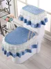 Three Piece Toilet Mat Set European Lace All-season Universal Seat Cushion Cover Toilet Cover for Winter Household Use 231221