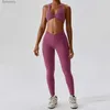 Conjuntos ativos Conjuntos de Yoga Branco Mulheres Sexy Beleza Voltar Sutiã Cintura Alta Leggings Terno Conforto Soild Fitness Running Sport Define Breathabe SportwearL231221