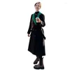 Women's Jackets SuperAen 2023 Korean Style Contrast Black Woolen Coat Winter Tweed Long Wool