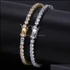 Bracelets de tennis Bijoux 5 mm 4 mm M Bracelet en diamant glacé Zircone Triple verrouillage Hiphop 1 rangée cubique Mens Drop Delivery 2021 87Ghn2622