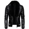 ly designed motorcycle bomber with added wool leather jacket for men's autumn lapel detachable ultrathin suitable warm Pu 231220