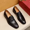Designer Leather the Latest elegant ferraggamos casual leather shoes open edge bead leather upper luxury hardware buckle Low-key foot cover men's business office