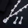 CWWZircons Chic Round and Square Cut Red Cubic Zirconia Women Wedding Party Jewelry Set Elegant Necklace Earring for Brides T454 231221