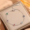 Bracelets à maillons colorés en acier inoxydable 2024 pour femmes, chaîne multicolore en cristal doré, bijoux cadeau