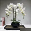 Decorative Flowers Wreaths Large Artificial Orc Flower Arrangement Pu Real Touch Hand Feeling Floor Table Decoration Home High Qua Dhzza