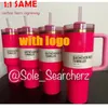 PINK Parade 40oz Quencher H2.0 Mugs Cups camping travel Car cup Tumblers Cups with Silicone handle Valentine's Day Gift DHL Shipping G1221