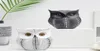 Nordic Style Minimalist Craft White Black Owls Animal Figurines Resin Miniatures Home Decoration Living Room Ornaments Crafts Y2008902682