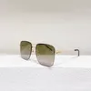 Lunettes de soleil carrées 312 Gold Metal Green Gradient Femmes Salle Frame Sun Shades Sonnenbrille UV400 Protection Eyewear253J