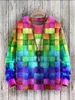 Vintage Geometry Art Printed Casual Knit Pullover Sweater Women For Men Sweater 231220