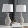 Lampy stołowe Kolekcja Bentlee Rustle szary 30-calowy sypialnia salon domowe biurko biurka nocna lampa z zestawu 2 (w tym żarówki LED)