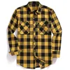 Fall Men's Flannel Plaid LongSleeved Casual Button Shirt USA Regular Fit Size S To 2XL Classic Checkered Double Pocket Design 231221