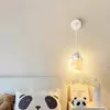 Söt barns rum Bedside Wall Lamps White Bear White Rabbit Lamp Nordic Simple Boy Girl Bedroom Baby Room Decor Wall Lights 231221