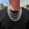 Vendita calda 3 mm 4mm 5 mm 6 mm 1 fila Shiny Tennis Chain Men Hip Hop hep Out Bling cz Collana Gioielli Gold Silver Gollo Gift