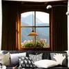 Tapestries Sea Outside The Window Landscape Peaceful Literary Tapestry Wall Hanging Backdrop Bedroom Dormitory Living Room Decor