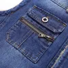Coletes masculinos jeans colete outono inverno mens denim sem mangas jaqueta quente lã colete casual plus size homem roupas