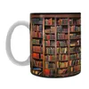 Canecas 3d estante cerâmica caneca criativa espaço design biblioteca prateleira copo chá leite café copos casa mesa decoração leitores amigos presente