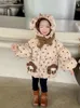 Doudoune femme enfant vêtements d'hiver coton rembourré fleur poche bébé fille coton rembourré épaissi tridimensionnel F