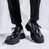 Geklede schoenen Britse stijl derby heren PU dikke zolen ronde neus zakelijk formeel klassiek comfort antislip werkkleding