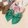 Hårtillbehör 1pc 4inch Fable Bow Baby Clips Girls Cotton Plaid Bowknot Hairpins Bows Kids Barrettes Headwear Wholesale