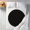 Blankets Gold Dot Round Blanket Vintage Print Travelling Flannel Throw Soft Warm Couch Chair Custom Bedspread Gift