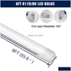 Led Tubes T8 Tube Light R17D 8Ft 45W 2.4M Fluorescent Lamp Rotating Smd2835 192Leds 4800Lm Ac100-305V 3000K 6000K Clear/Frosted Er D Dht3P