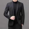 Costumes masculins 2023 Plaid Blazers Men Slim Fit Business Casual Casual Costume Karian Wedding Social Office Coat Streetwear Costume Homme