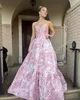 Floral Brocade Prom Kraliçe Elbise 2K24 Korse Metalik Ballgown Uzun Preteen Lady Pageant Resmi Akşam Kokteyl Partisi Pist Black-Tie Gala Fantezi Pembe Leylak Mavi