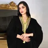 Ethnische kleding Ramadan Marokko Islamitische Saoedi -Arabië Dubai Moslim Turkiye Bat Sleeve jurk Cardigan Abaya Long Women's Dress