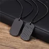 Pendant Necklaces KOTiK Fashion Mens Dog Tag Punk Vintage Stainless Steel Geometric Collar Birthday Jewelry Gifts