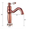 Rubinetti per lavabo da bagno Lavabo Moderno Miscelatore da piano color oro rosa Finitura bronzo nero con rubinetto alto