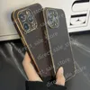 Designer Fashion Leather Phone Cases For iPhone 15 Pro Max 14 13 12 11 14Pro 13Pro L Letter Brown Floral Back Cover Luxury Mobile Shell Full coverage Protection Case