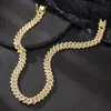 Hip Hop 13 mm Miami Unisexe VVS Collier diamant Moisanite Collier Rappeur Bijoux Cuban Link Chain pour hommes