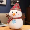 Cerf Père Noël en peluche Animal en peluche doux mignon Elk bonhomme de neige oreiller poupée jouets cadeau de noël 231220