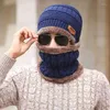 Berretti Sciarpa invernale in pile di corallo Cappelli da equitazione per esterni Uomo Donna Ispessimento caldo Plus Berretto di protezione del collo Cappello di velluto lavorato a maglia