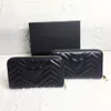 Women wallet black Zig Zag wallets Credit card holder leather long zipper marmont Coin purse Fashion love clutch wallets272K