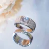 QINHUAN Klassieke Echte Mans Ring Ronde S925 Sterling Zilver Geplatineerd Diamanten Bruiloft voor Mannen Fijne Sieraden 231220