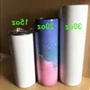 rakt inte avsmalnande 15oz 20oz 30oz sublimering mager tumblers med lock halmblanker kaffemugg cylinder vakuum vatten flaska wegrm