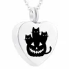 Rvs Hart Hanger Pompoen Hoofd Demon Halloween Crematie As Gedenkteken Neckalce Aandenken Met Vulling Kit341o