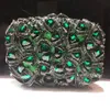 Vert émeraude femmes pierre sacs de soirée pour la fête de mariage sac à main mariée strass embrayages sacs sac à main mariée cristal Minaudiere 231220