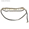 Waist Chain Belts Tren lti-layer Leather Woven Belts for Women Waist Chain Metal Tassel Pendant Cloth AccessoriesL231221