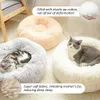 Lit de chat pour lits pour petits chiens intérieurs panier de chat en peluche coussin chaud moelleux coussin lavable lits de chat ronds pour chaton de chiot de chaton 231221