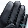 Роскошные мужские перчатки на запястье с пуговицами, однотонные мужские зимние перчатки из натуральной кожи для вождения