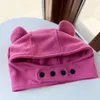 Berets Ins Fashion Rose Red Bear Ears Pullover Bomber Hats Autumn And Winter Korean Y2k Funny Casual Warm Cute Women's Caps Gorras