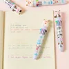 2st/Lot Kawaii Cow Sheep 10 Färger Chunky Ballpoint Pen Press Multi-Color Penns för att skriva skolkontor Supply Present Stationery