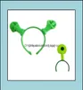 Party Decoration Event Leveringen Feestelijke Home Garden Halloween Kinderen ADT Show Hair Hoop Shrek Hairspin Ears Headband Head Circle 4718084